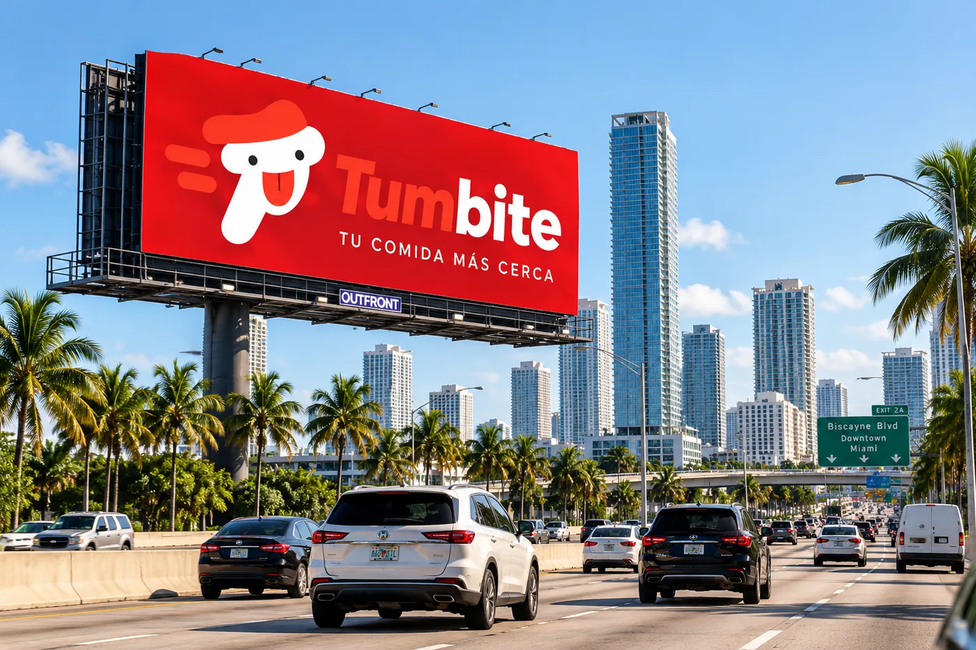 Tumbite billboard on a Miami highway